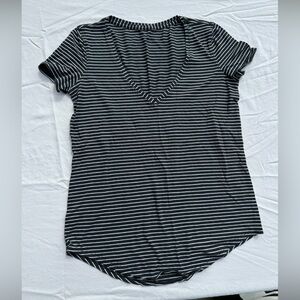 Lululemon Black and White Striped Top
